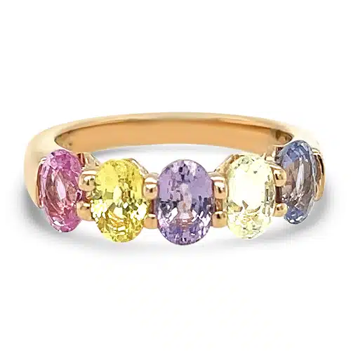 Pastel Rainbow Sapphire Ring Underwoods Jewelers
