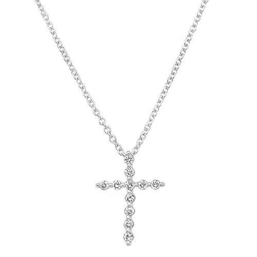 WG .14ctw Diamond Cross Pendant