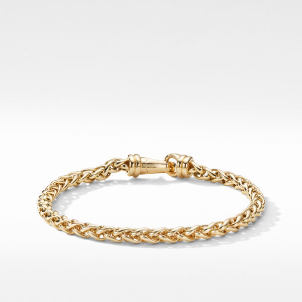 Wheat Chain Bracelet in 18K Yellow Gold, 4mm