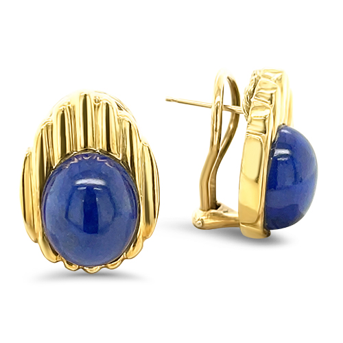 White gold deals lapis earrings