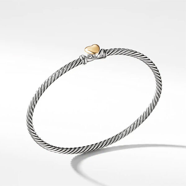 Cable Collectibles Heart Bracelet in Sterling Silver with 18K Yellow Gold 3mm Underwoods Jewelers