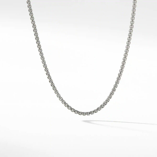 Box Chain Necklace in Sterling Silver with 14K Yellow Gold Accent, 3.6mm