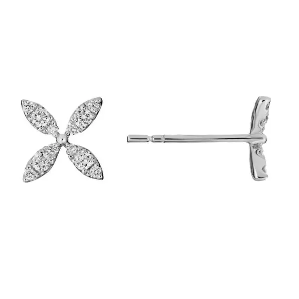 Diamond Flower Petal Studs