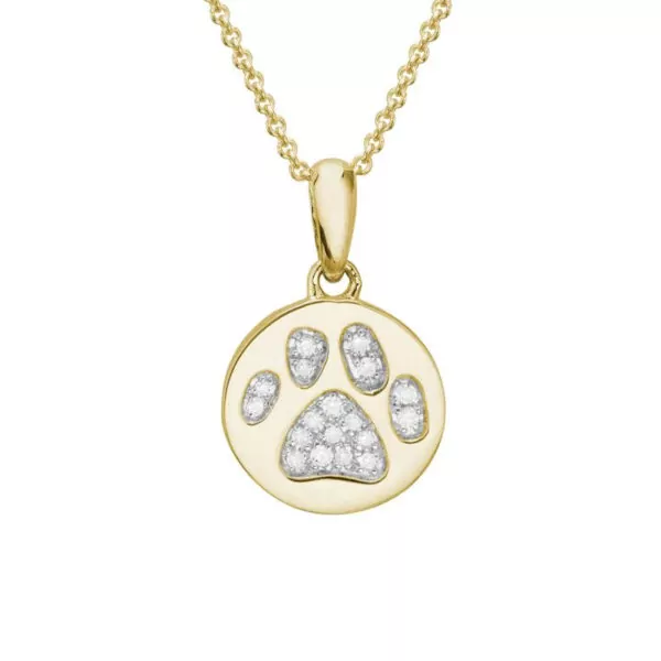 Diamond Paw Print Pendant