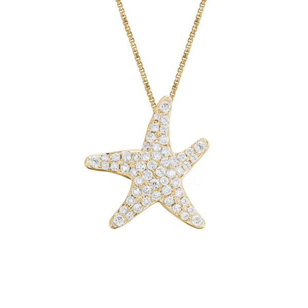 Large Diamond Starfish Necklace