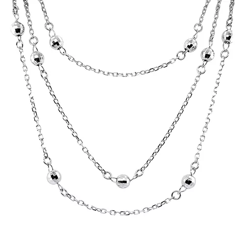 Howard's Layer Me 16 Silver Enamel Beaded Necklace Chain for