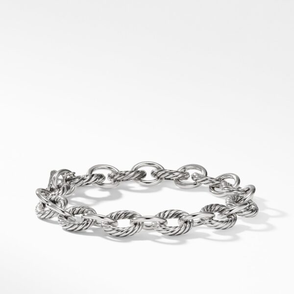 Oval Link Chain Bracelet in Sterling Silver, 10mm