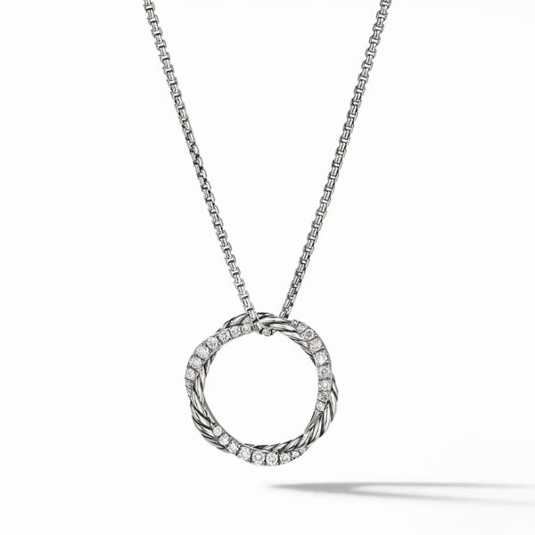 Petite Infinity Pendant Necklace in Sterling Silver with Diamonds