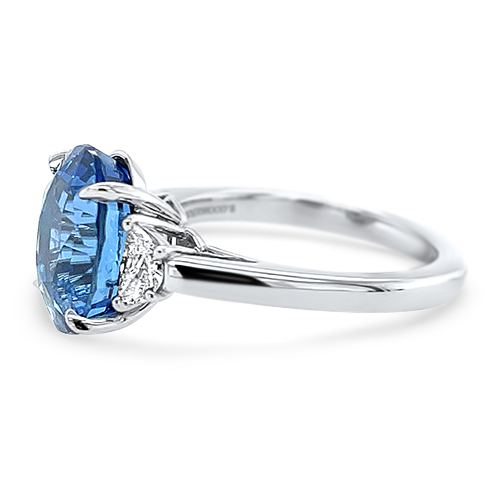 7.15ct Blue Sapphire & Diamond Ring