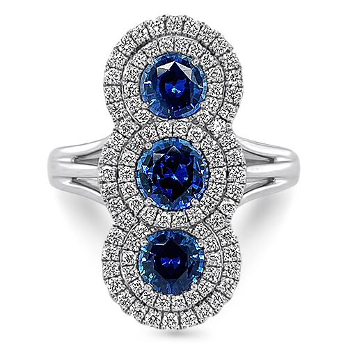 1.86ctw Blue Sapphire & Diamond Duchess Ring
