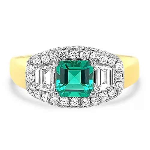 0.69ct. Square Cut Emerald Diamond Ring Underwoods Jewelers