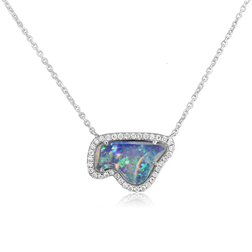 Australian Opal & Diamond Necklace