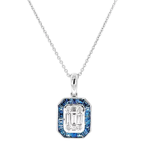 Vintage Sapphire & Diamond Pendant