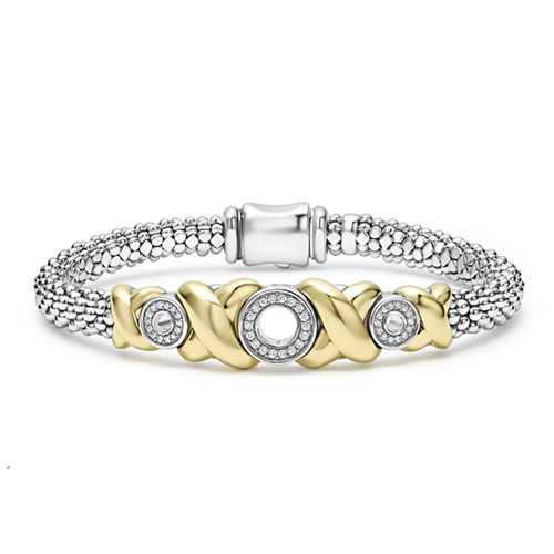 Lagos Embrace "XO" 3-station Diamond Bracelet