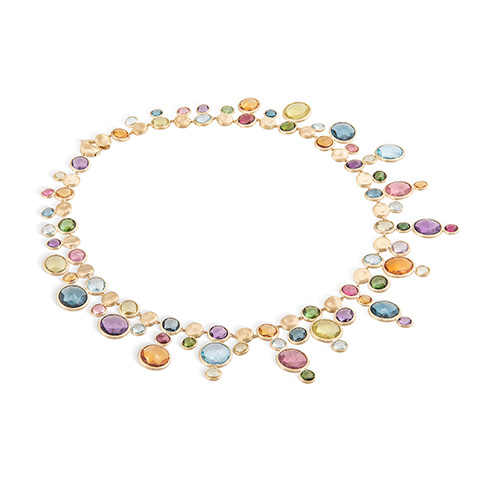 Marco Bicego Jaipur Collection 18kt Multicolored Gemstone Drop Necklace