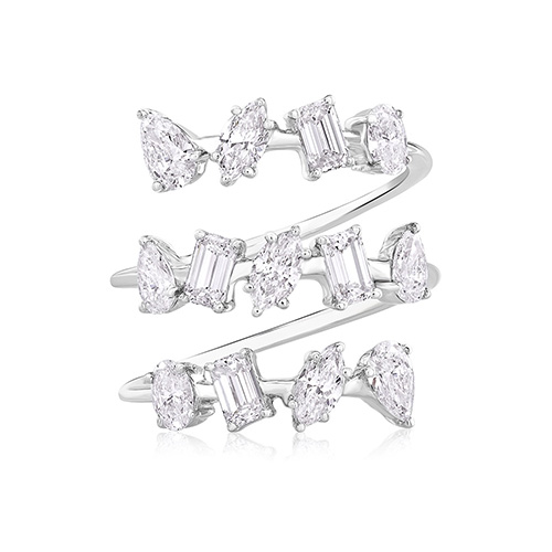 Multi Shape Diamond Wrap Ring