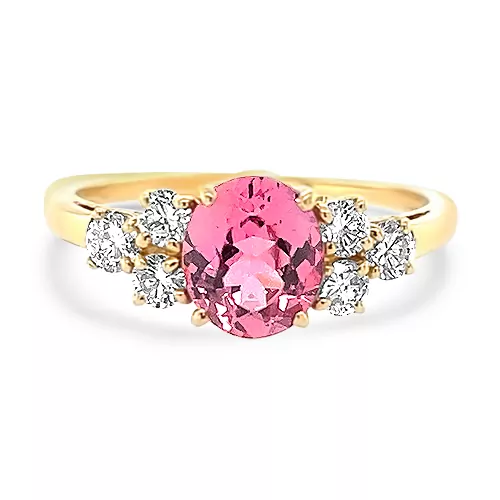 Estate Oval Pink Sapphire & Diamond Ring - Underwoods Jewelers