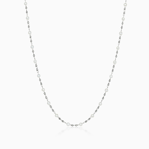 Platinum Debut Bead & Freshwater Pearl Necklace, 18 inches