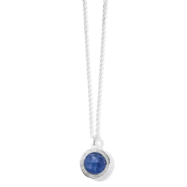 Sterling Silver Lollipop Mini Pendant in Sodalite Doublet & Diamonds