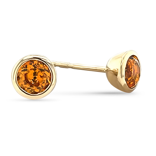 Bezel Set Citrine Studs