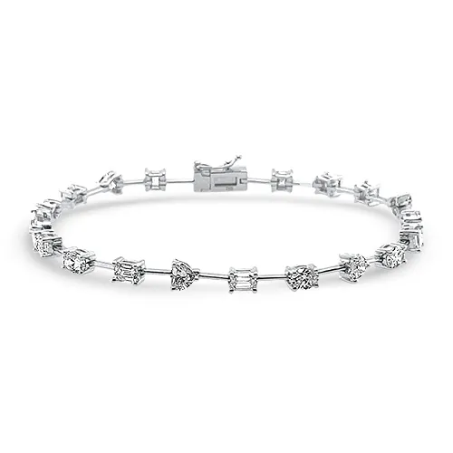 1 Ctw Round Cut Diamond Fancy Tennis Bracelet in 14K White a | Becker's  Jewelers | Burlington, IA
