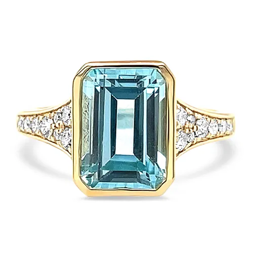 Bezel Set Blue Topaz Ring