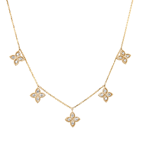Diamond Flower Station Necklace - Underwoods Jewelers