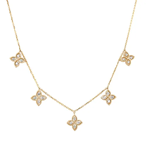Diamond flower cheap station necklace