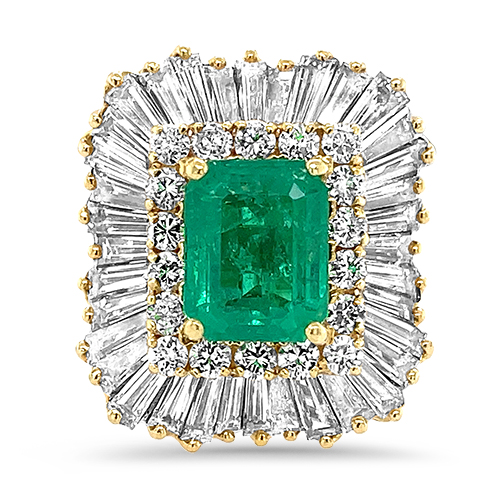 18kt Estate Emerald & Diamond "Ringdent"