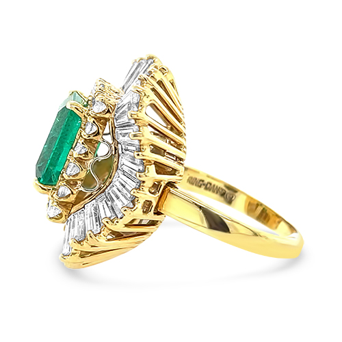 18kt Estate Emerald & Diamond "Ringdent"