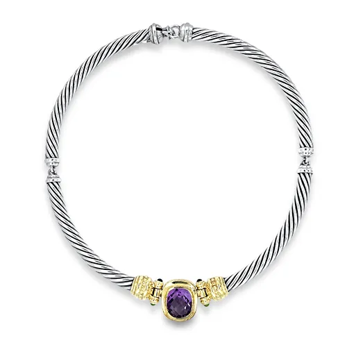 Estate David Yurman Amethyst Renaissance Collar Necklace
