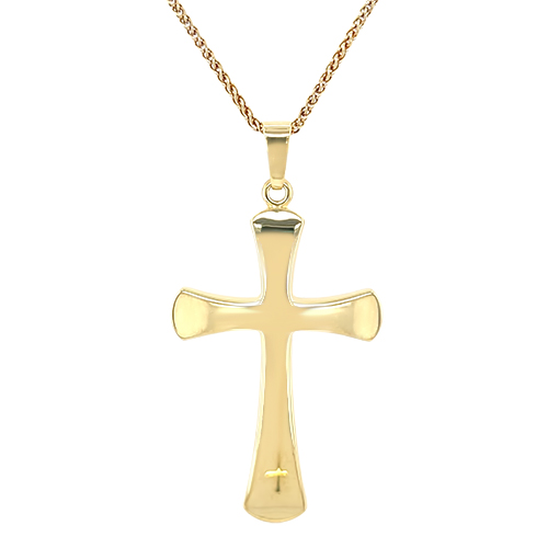 Large Solid Flare Cross Pendant