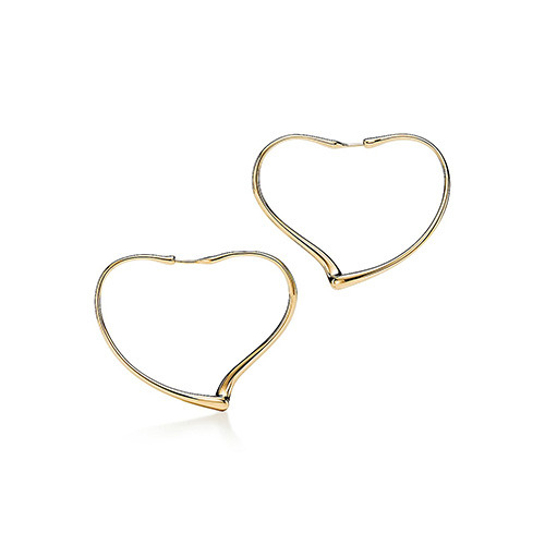 Estate Tiffany & Co. Elsa Perreti Medium Open Heart Hoops