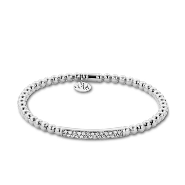 3mm Two-Row Diamond Bar Stretch Bracelet
