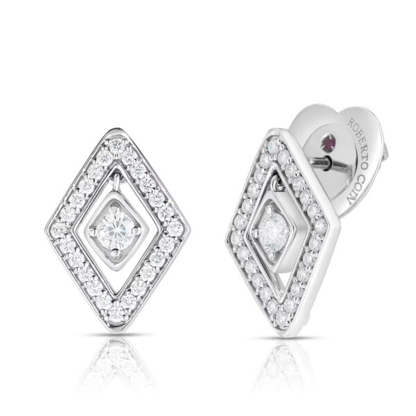 Roberto Coin 18K White Gold Diamante Diamond Stud Earrings