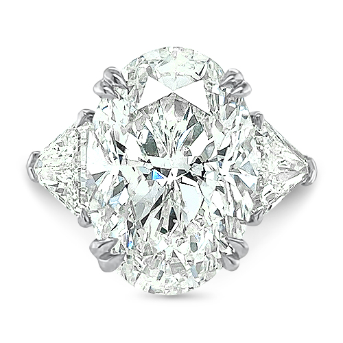 Underwood's Designs 9.46CT Oval Diamond 3-Stone Ring, front view (130024953)