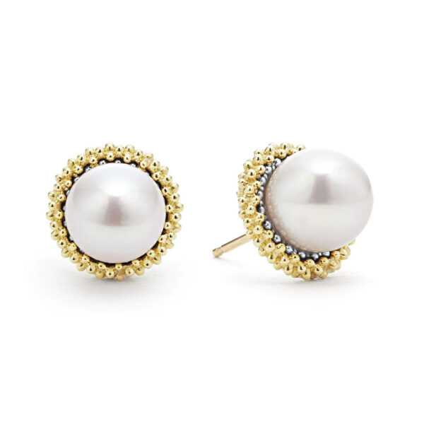 Lagos Luna 18K Gold Caviar Freshwater Pearl Stud Earrings