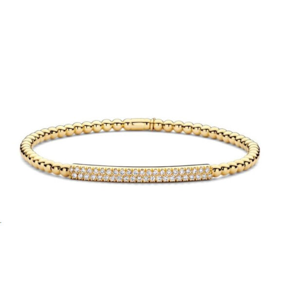 Double Diamond Row Stretch Bracelet