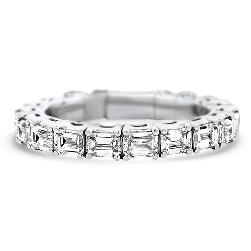 2.82ctw Stretch Emerald Cut Diamond Eternity Band