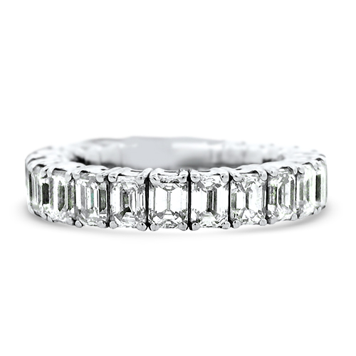 5.83ctw Stretch Emerald Cut Diamond Eternity Band