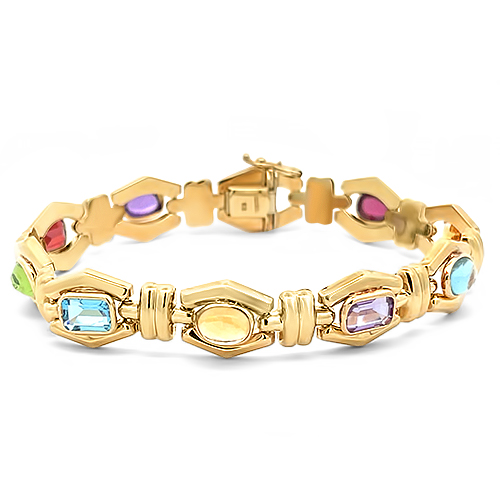 Bezel Set Gemstone Bracelet