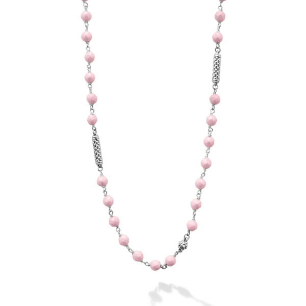 LAGOS Caviar Icon Pink Ceramic Beaded Chain Necklace, 16-18"