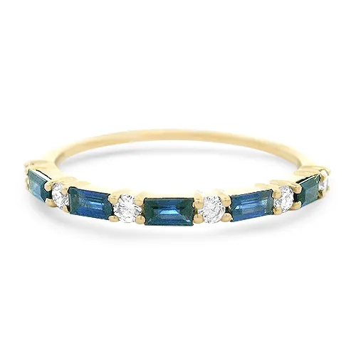 Baguette Sapphire & Diamond Band