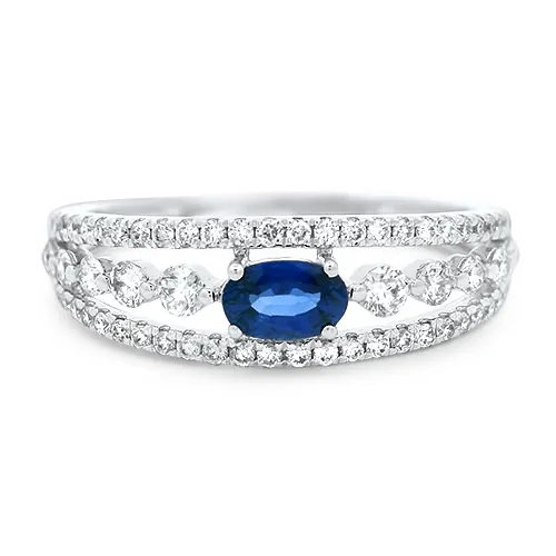Sapphire & Diamond Stacking Ring