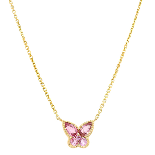 Pink Sapphire Butterfly Pendant