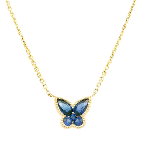 Blue Sapphire Butterfly Pendant