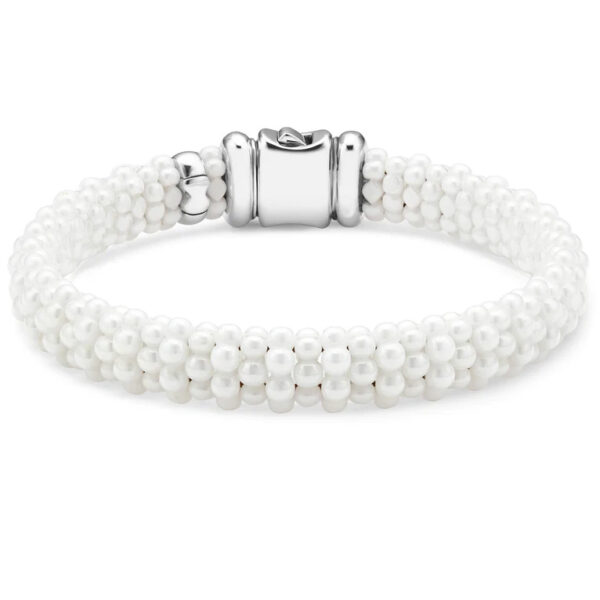 White Caviar 9mm Ceramic Beaded Bracelet
