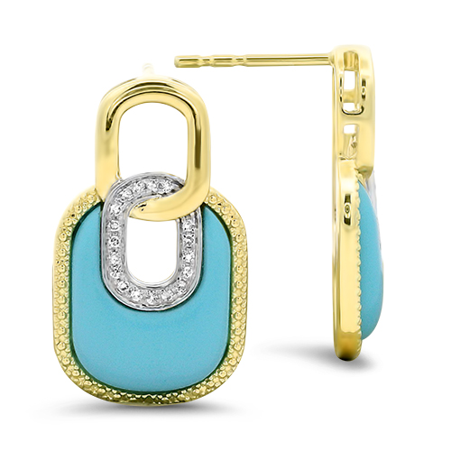 Turquoise & Diamond Earrings