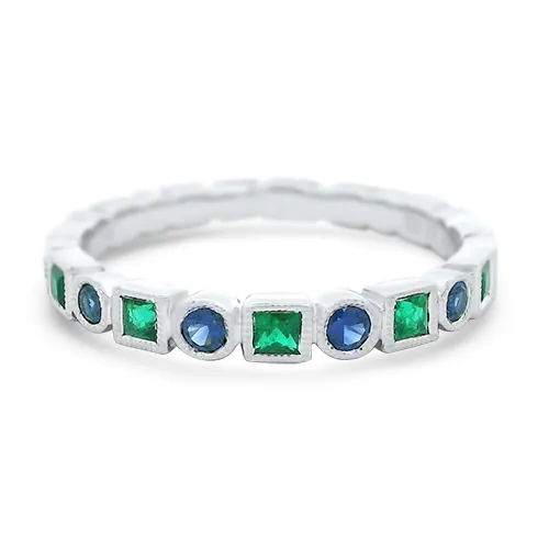 Emerald & Sapphire Band Ring