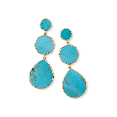 Crazy 8's 3-Stone Turquoise Drop Earrings